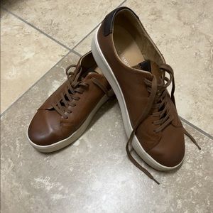 Leather sneakers.